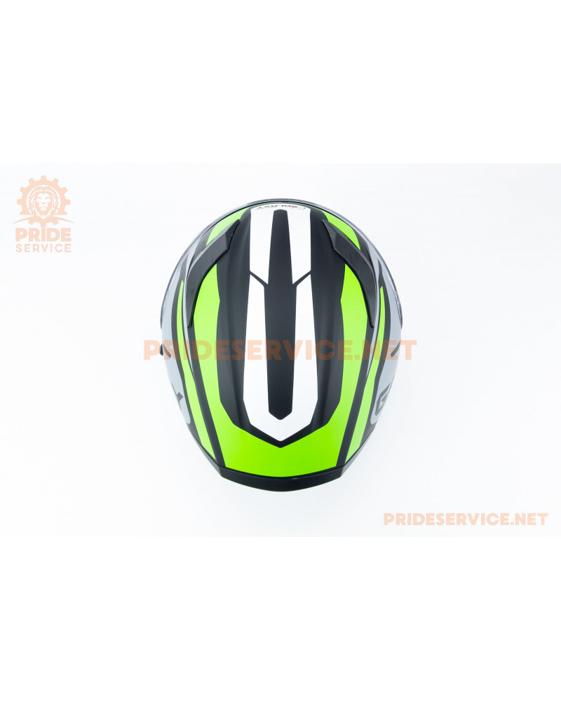 Шолом інтеграл, висувні окуляри GLX-316 M (57-58см), чорно-салатовий мат