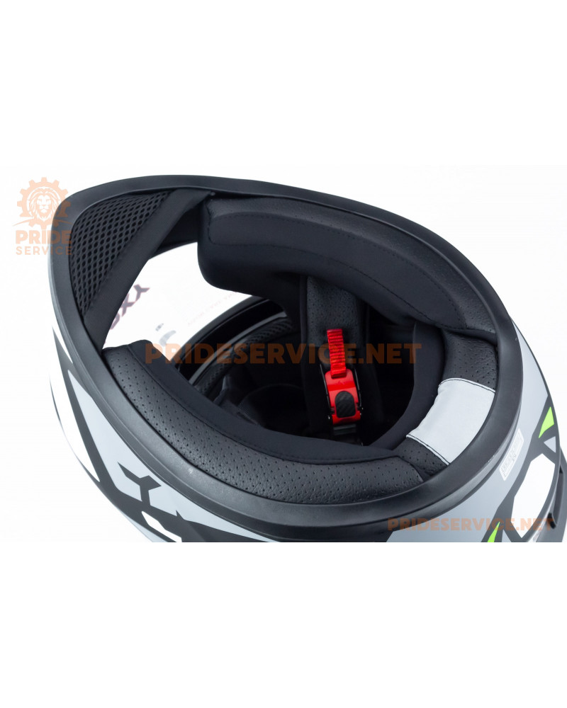 Шолом інтеграл, висувні окуляри GLX-316 M (57-58см), чорно-салатовий мат