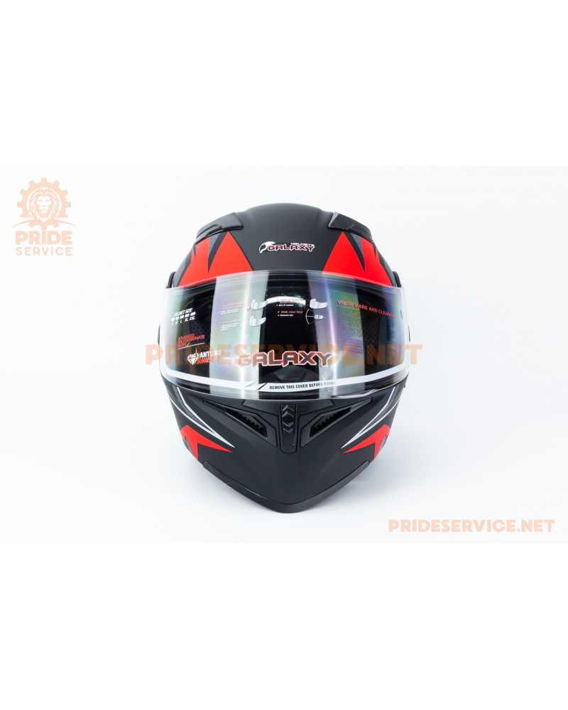 Шолом модуляр з відкидним підборіддям, висувні окуляри GLX-902 L (59-60см), чорно-червоний мат