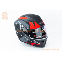 Шолом модуляр з відкидним підборіддям, висувні окуляри GLX-902 L (59-60см), чорно-червоний мат