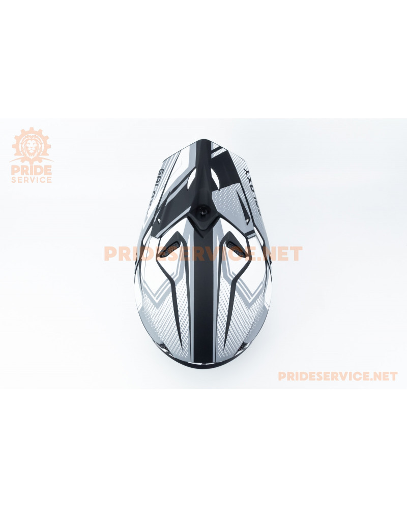 Шолом кросовий (стандарт DOT) GLX-803 M (57-58см), чорно-білий мат