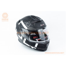 Шолом модуляр з відкидним підборіддям (стандарт DOT), висувні окуляри GLX-912 M (57-58см), чорно-білий мат