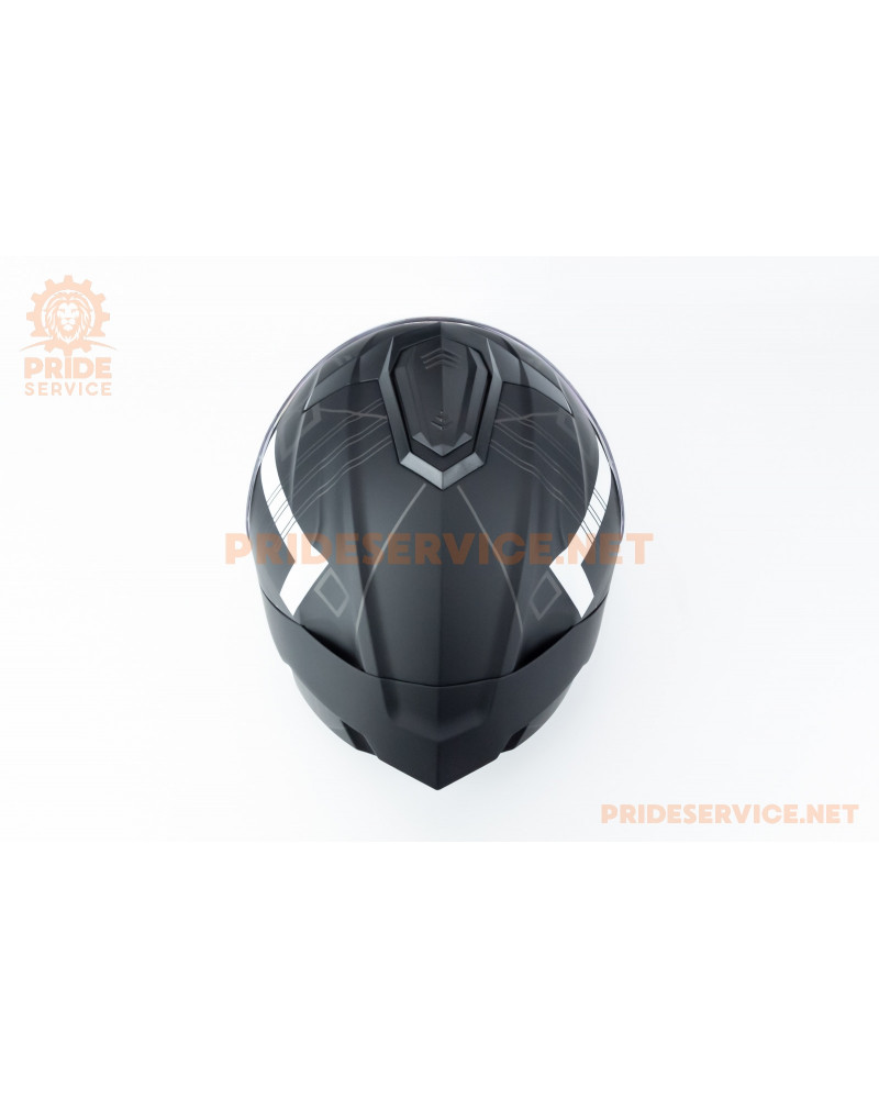 Шолом модуляр з відкидним підборіддям (стандарт DOT), висувні окуляри GLX-912 M (57-58см), чорно-білий мат