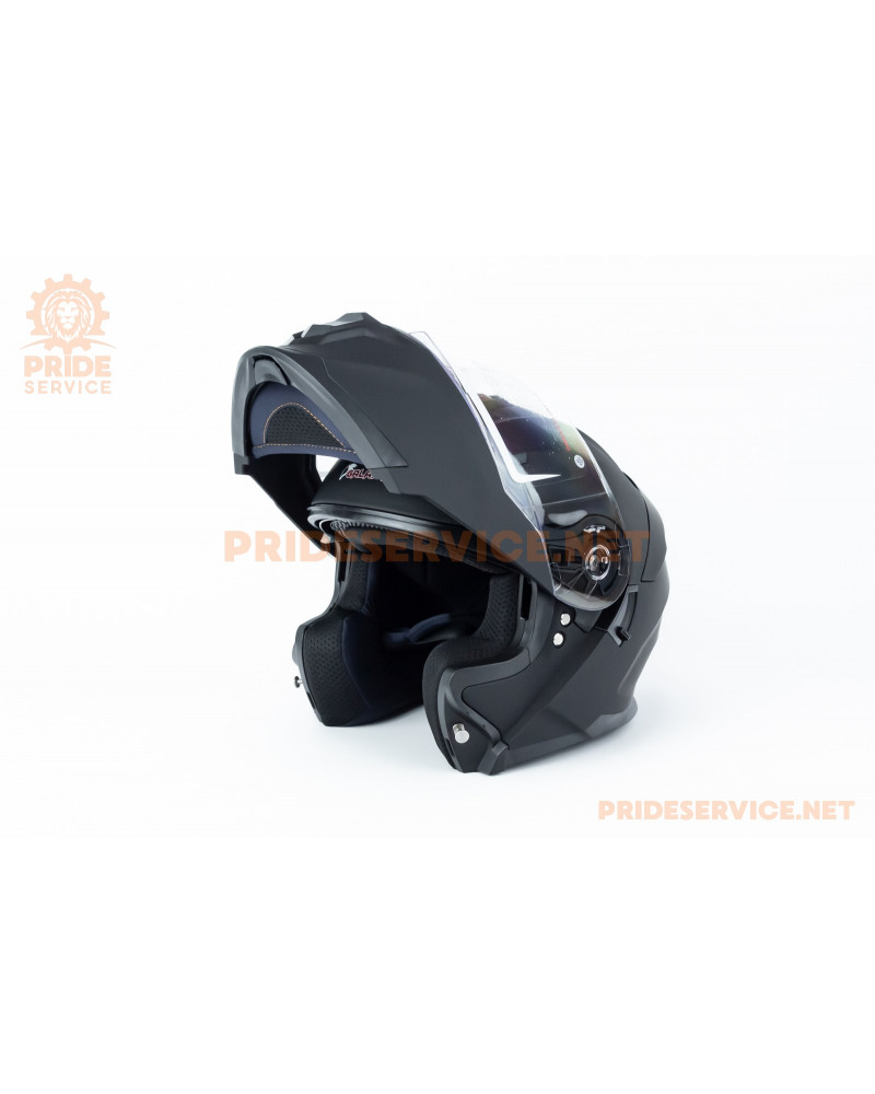 Шолом модуляр з відкидним підборіддям (стандарт DOT), висувні окуляри GLX-912 L (59-60см), чорний мат