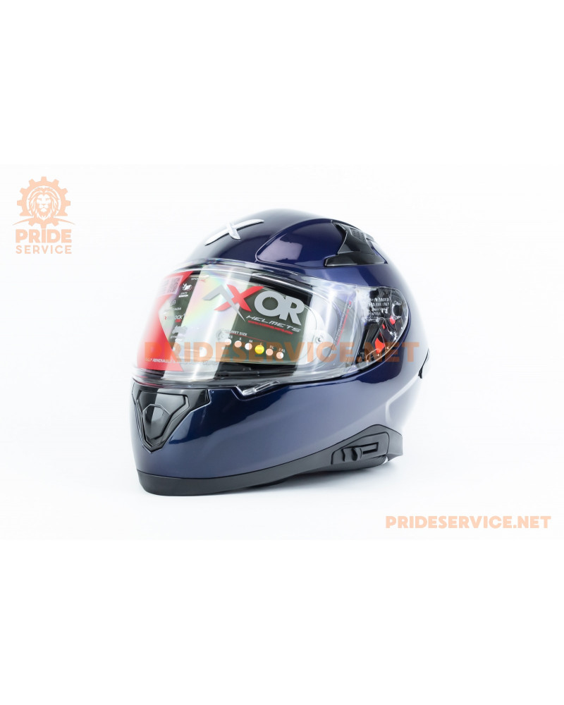 Шолом інтеграл APEX з пінлоком (стандарт DOT/ECE), висувні сонцезахисні окуляри L (59-60см), синій Шолом інтеграл APEX з пінлоком (стандарт DOT/ECE), висувні сонцезахисні окуляри L (59-60см), синій