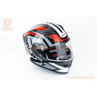 Шолом інтеграл, висувні окуляри GLX-316 M (57-58см), чорно-червоний