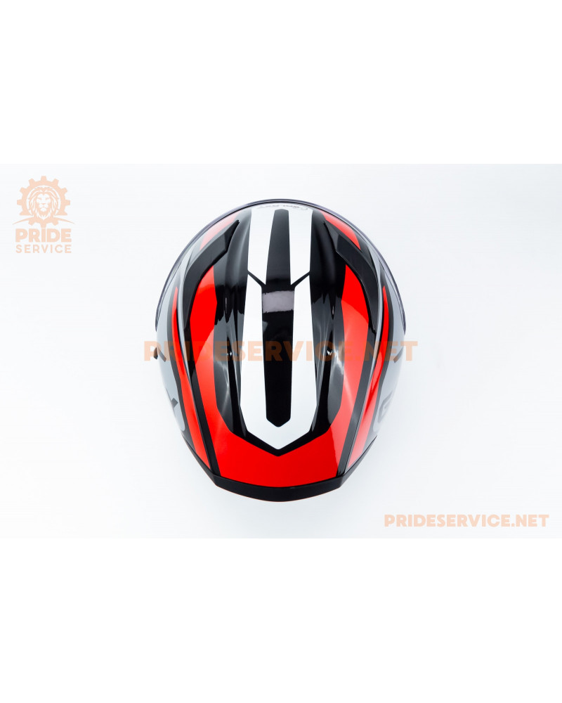 Шолом інтеграл, висувні окуляри GLX-316 M (57-58см), чорно-червоний