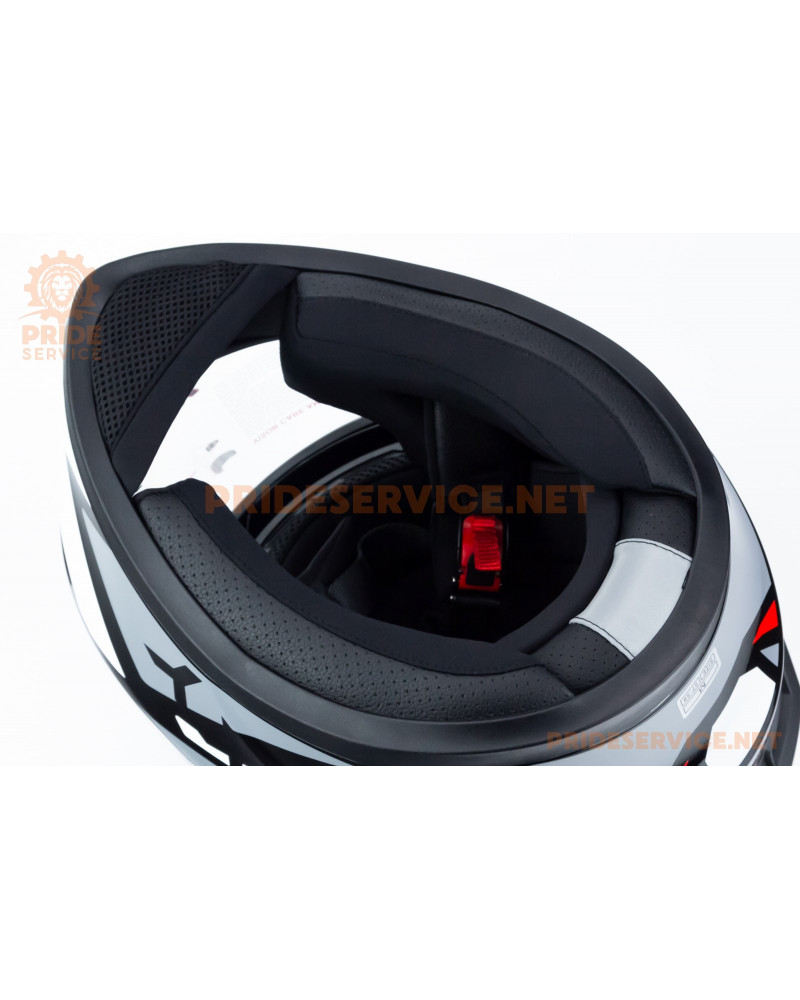 Шолом інтеграл, висувні окуляри GLX-316 M (57-58см), чорно-червоний