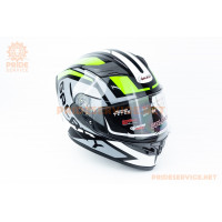 Шолом інтеграл, висувні окуляри GLX-316 L (59-60см), чорно-салатовий