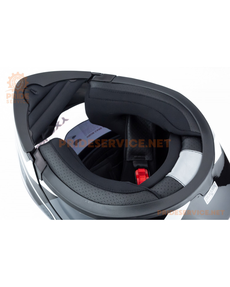 Шолом модуляр з відкидним підборіддям, висувні окуляри GLX-902 S (55-56см), чорно-білий