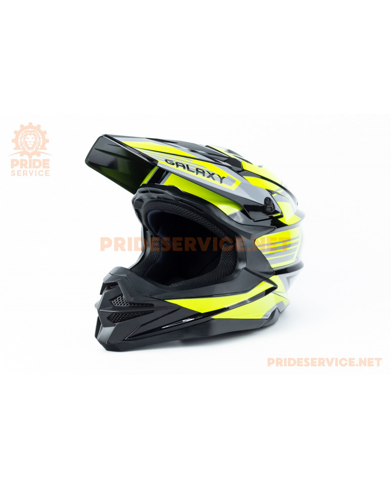 Шолом кросовий (стандарт DOT) GLX-803 S (55-56см), чорно-салатовий