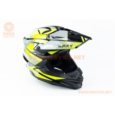 Шолом кросовий (стандарт DOT) GLX-803 S (55-56см), чорно-салатовий