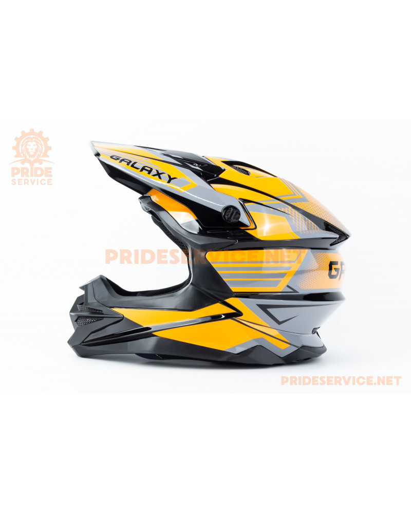 Шолом кросовий (стандарт DOT) GLX-803 M (57-58см), чорно-помаранчевий