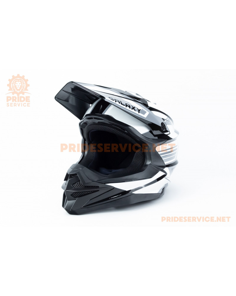 Шолом кросовий (стандарт DOT) GLX-803 L (59-60см), чорно-білий