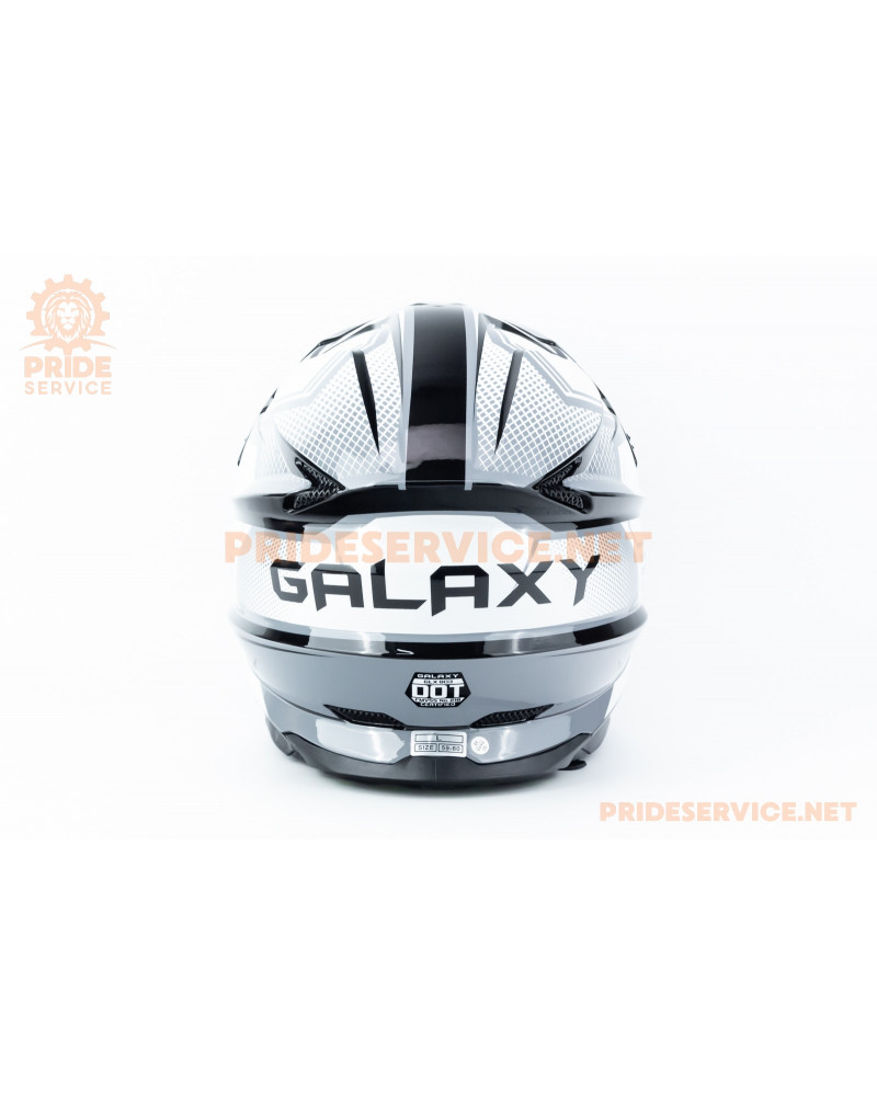 Шолом кросовий (стандарт DOT) GLX-803 L (59-60см), чорно-білий