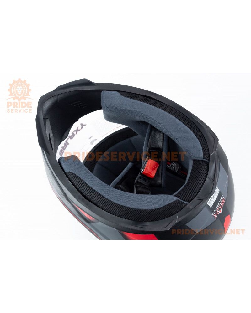 Шолом інтеграл GLX-313 L (59-60см), чорно-червоний мат