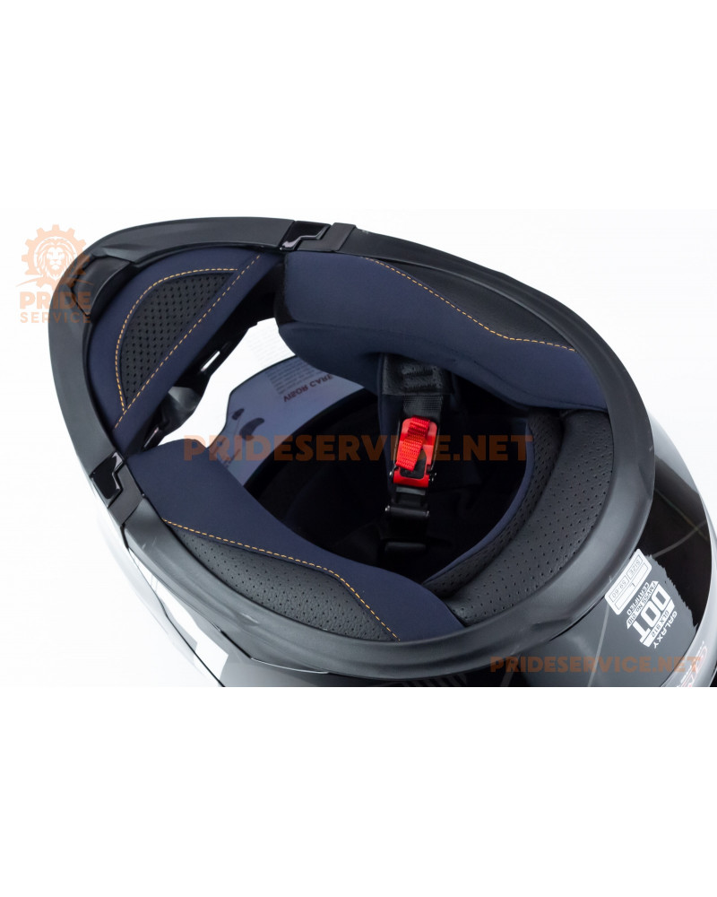 Шолом модуляр з відкидним підборіддям (стандарт DOT), висувні окуляри GLX-912 L (59-60см), чорно-білий