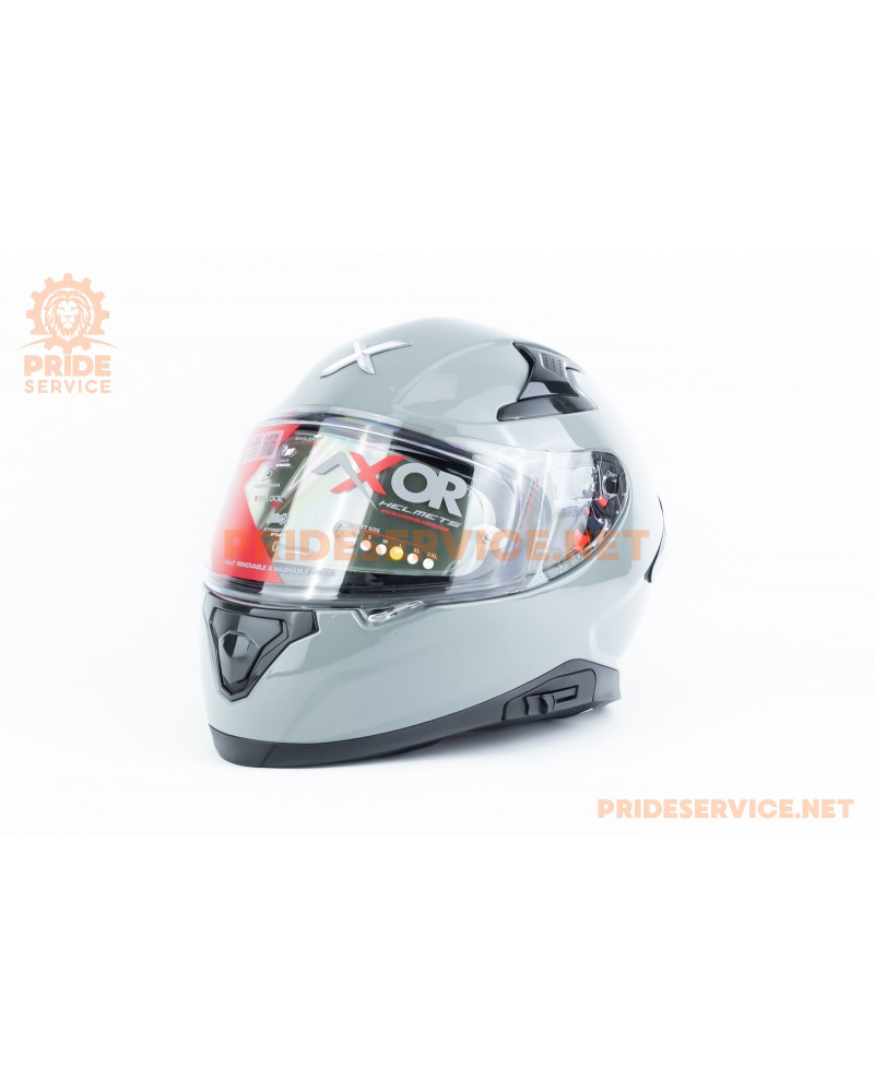 Шолом інтеграл APEX з пінлоком (стандарт DOT/ECE), висувні сонцезахисні окуляри L (59-60см), сірий Шолом інтеграл APEX з пінлоком (стандарт DOT/ECE), висувні сонцезахисні окуляри L (59-60см), сірий