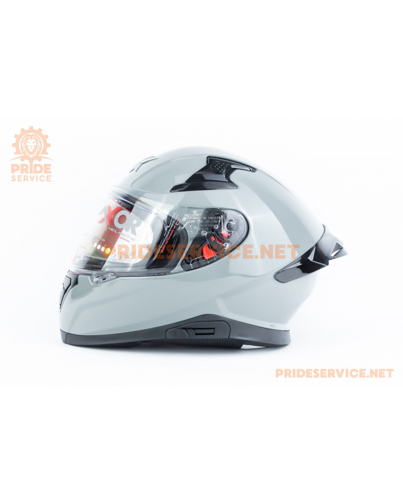 Шолом інтеграл APEX з пінлоком (стандарт DOT/ECE), висувні сонцезахисні окуляри L (59-60см), сірий Шолом інтеграл APEX з пінлоком (стандарт DOT/ECE), висувні сонцезахисні окуляри L (59-60см), сірий