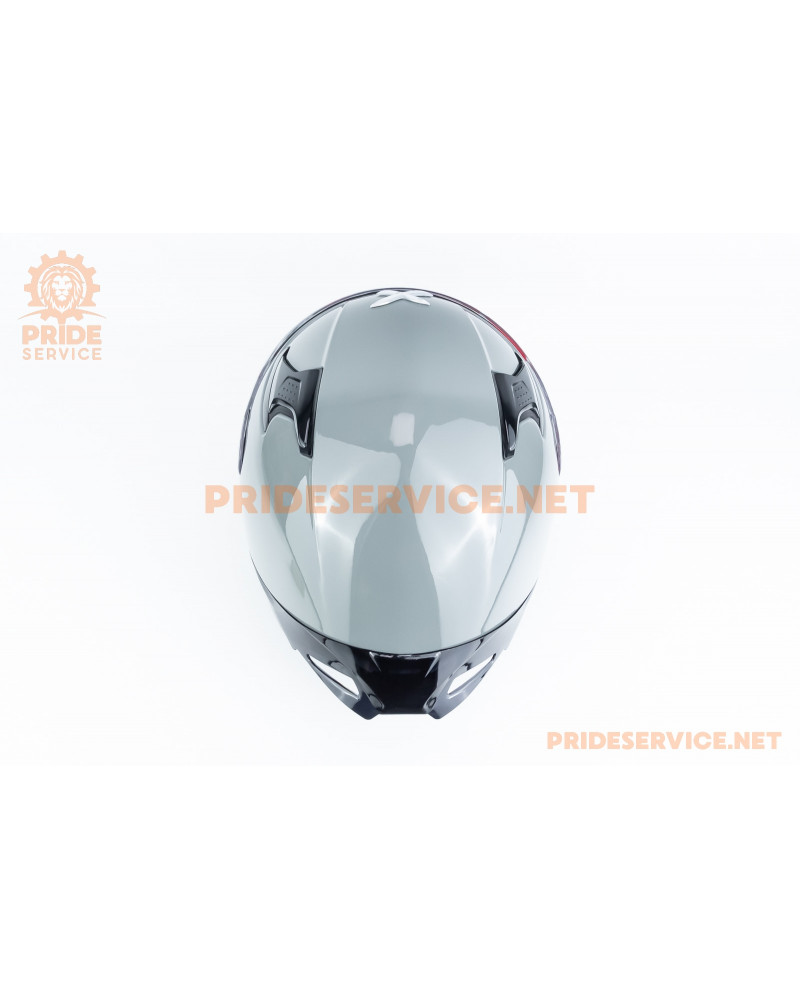 Шолом інтеграл APEX з пінлоком (стандарт DOT/ECE), висувні сонцезахисні окуляри L (59-60см), сірий Шолом інтеграл APEX з пінлоком (стандарт DOT/ECE), висувні сонцезахисні окуляри L (59-60см), сірий