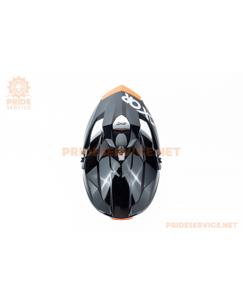 Шолом кросовий X CROSS (стандарт DOT/ECE) S (55-56см), чорно-помаранчевий