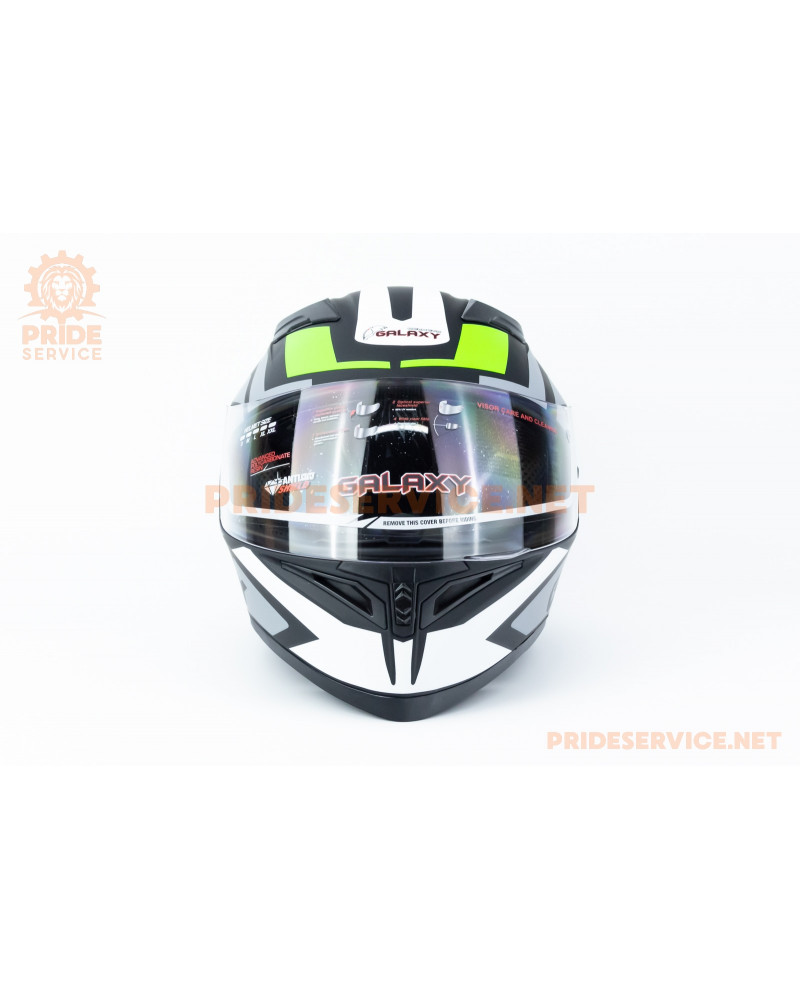 Шолом інтеграл, висувні окуляри GLX-316 L (59-60см), чорно-салатовий мат