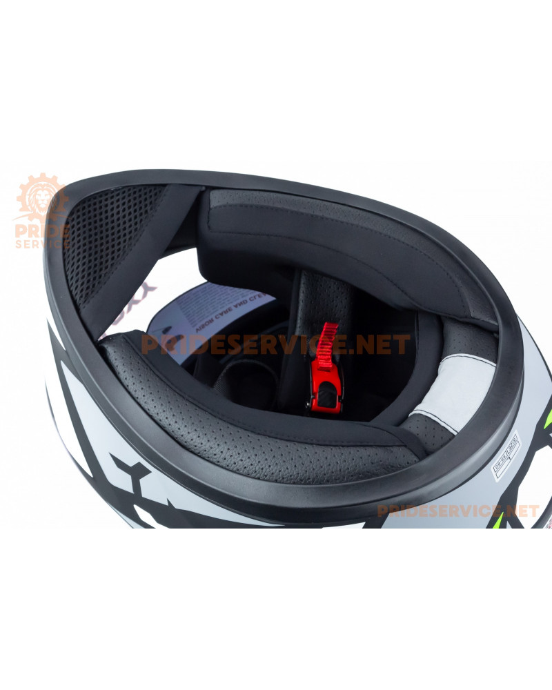 Шолом інтеграл, висувні окуляри GLX-316 L (59-60см), чорно-салатовий мат