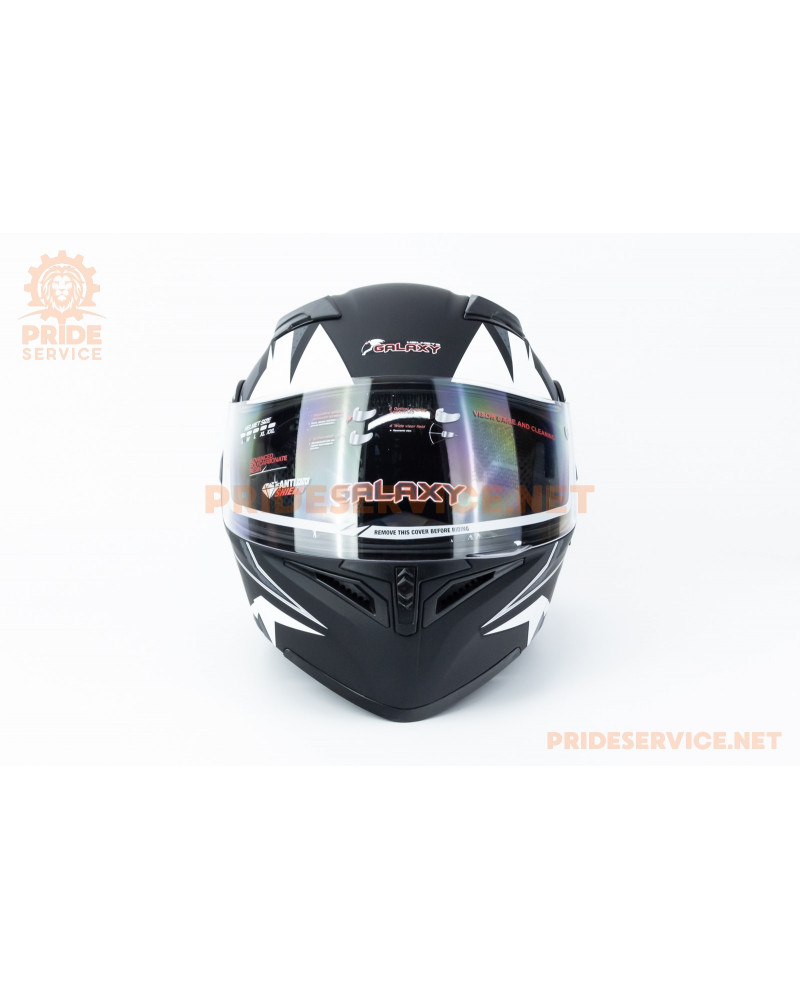 Шолом модуляр з відкидним підборіддям, висувні окуляри GLX-902 S (55-56см), чорно-білий мат