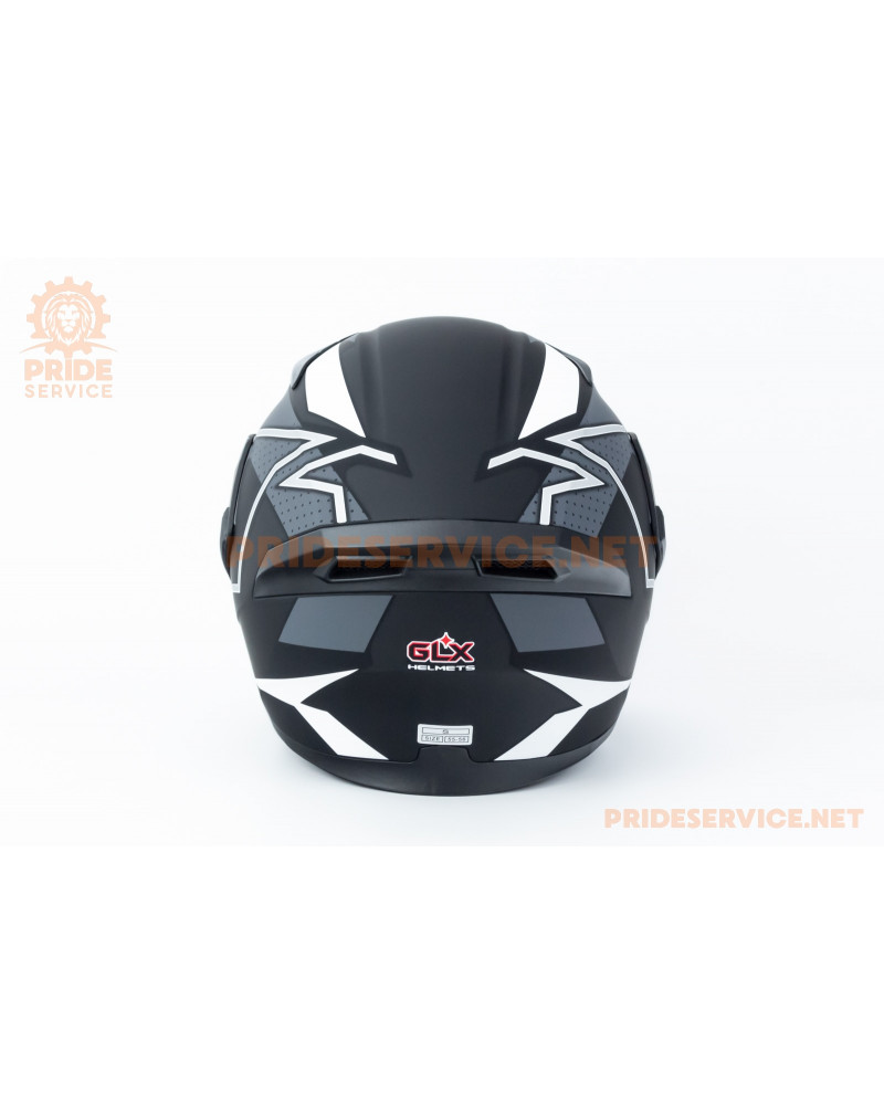 Шолом модуляр з відкидним підборіддям, висувні окуляри GLX-902 S (55-56см), чорно-білий мат