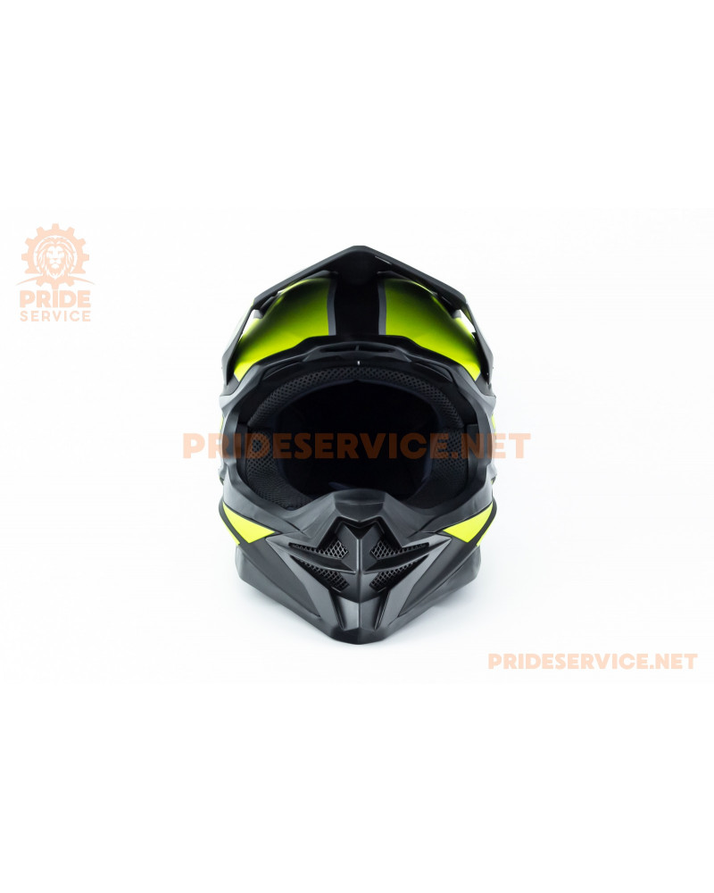 Шолом кросовий (стандарт DOT) GLX-803 S (55-56см), чорно-салатовий мат