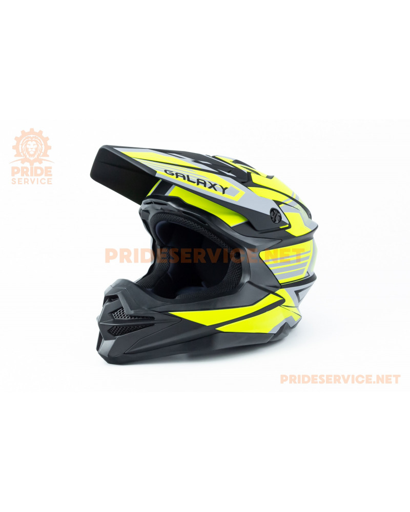 Шолом кросовий (стандарт DOT) GLX-803 S (55-56см), чорно-салатовий мат