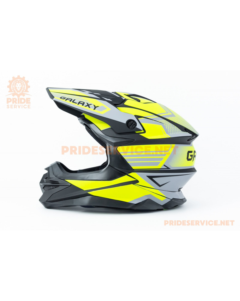 Шолом кросовий (стандарт DOT) GLX-803 S (55-56см), чорно-салатовий мат