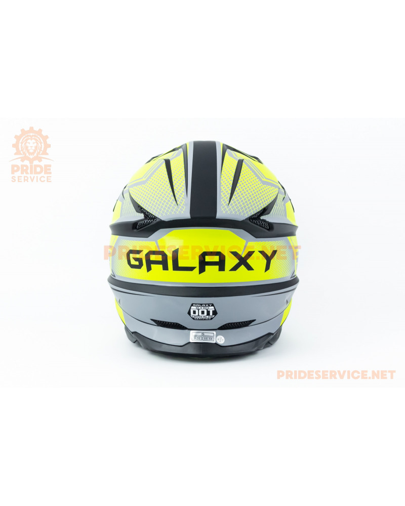 Шолом кросовий (стандарт DOT) GLX-803 S (55-56см), чорно-салатовий мат