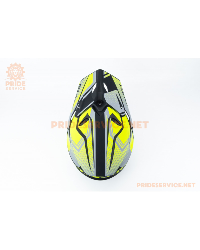 Шолом кросовий (стандарт DOT) GLX-803 S (55-56см), чорно-салатовий мат