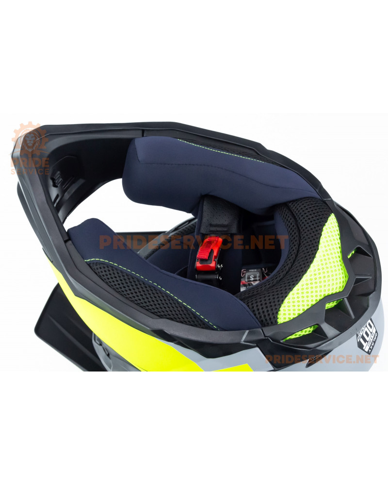 Шолом кросовий (стандарт DOT) GLX-803 S (55-56см), чорно-салатовий мат