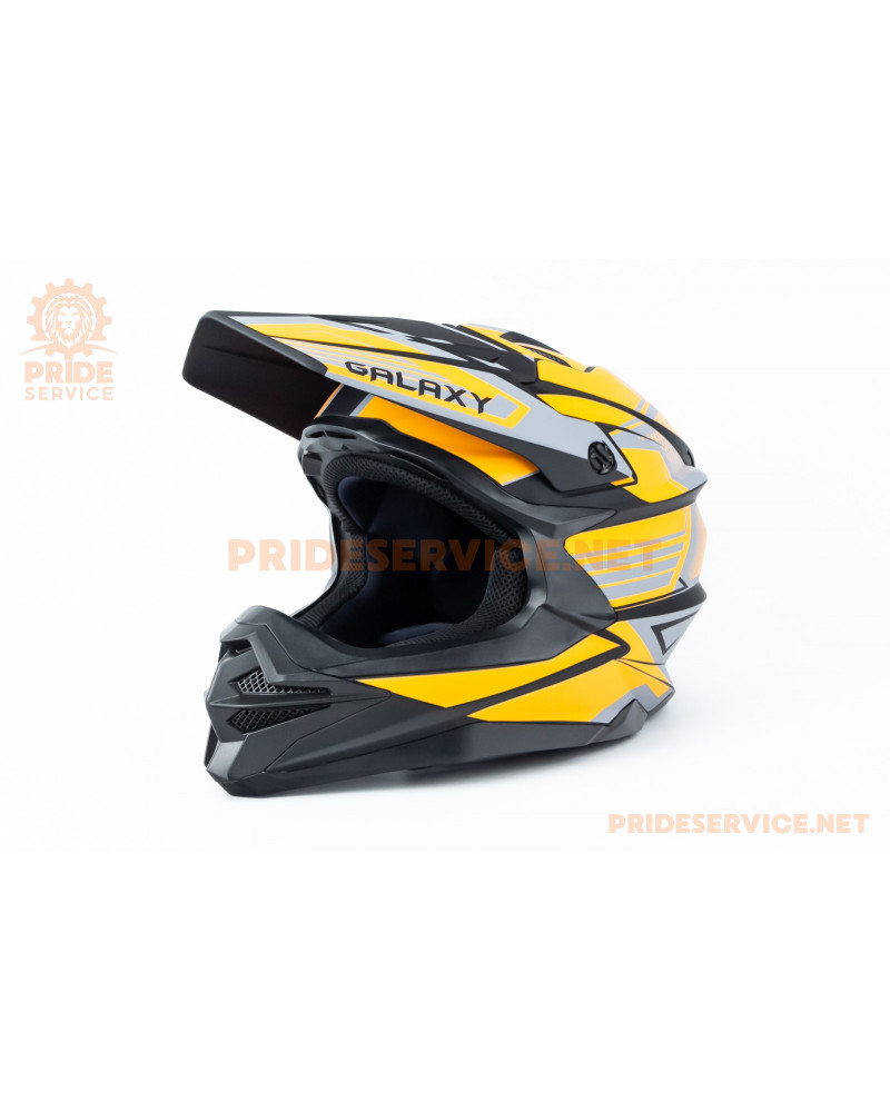 Шолом кросовий (стандарт DOT) GLX-803 M (57-58см), чорно-помаранчевий мат