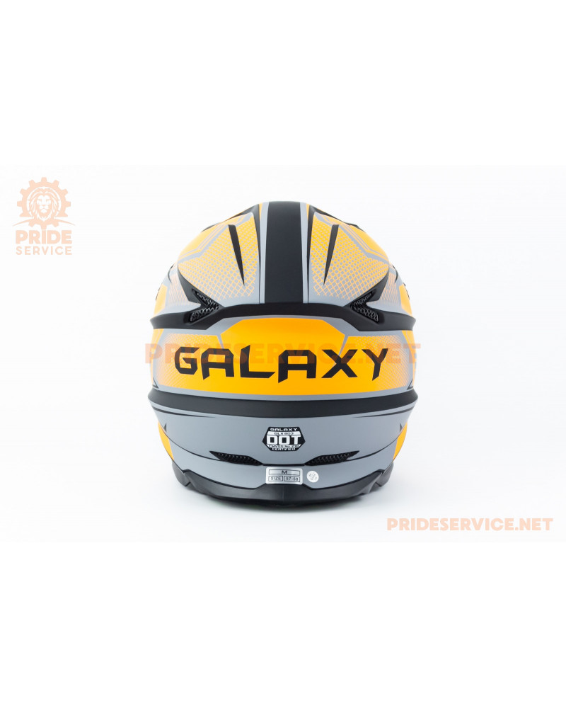 Шолом кросовий (стандарт DOT) GLX-803 M (57-58см), чорно-помаранчевий мат