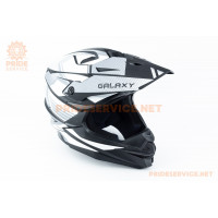 Шолом кросовий (стандарт DOT) GLX-803 L (59-60см), чорно-білий мат