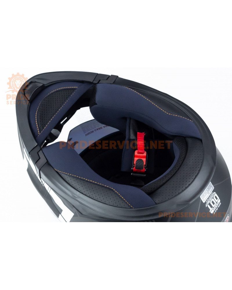 Шолом модуляр з відкидним підборіддям (стандарт DOT), висувні окуляри GLX-912 L (59-60см), чорно-білий мат