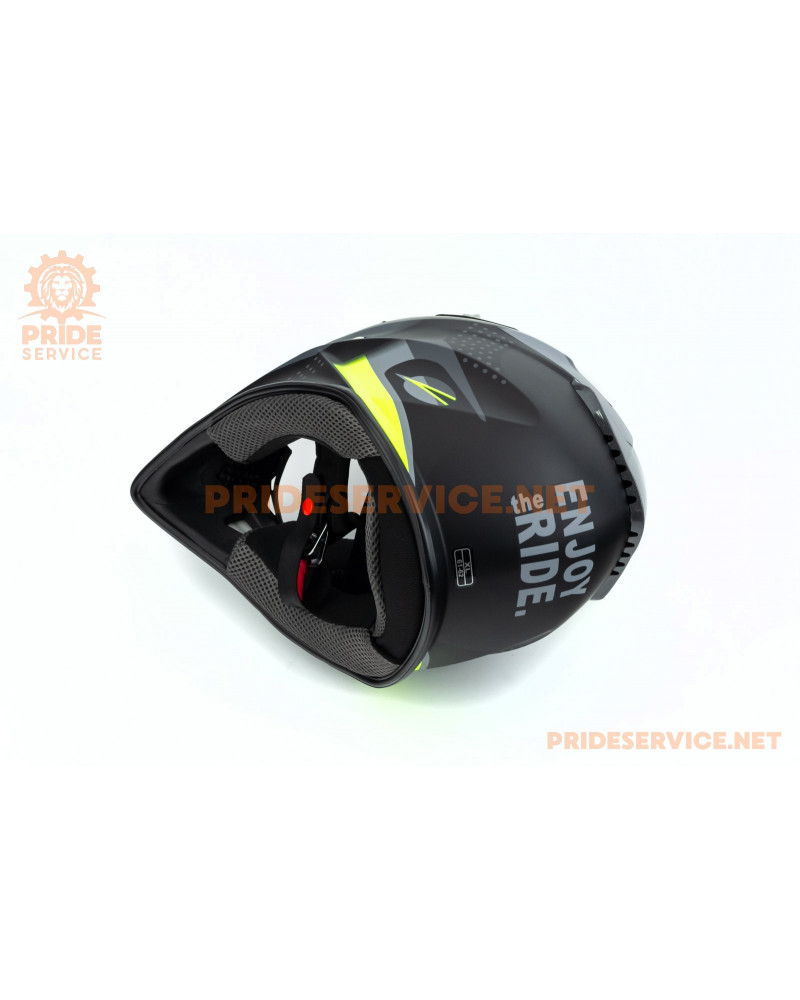 Шолом кросовий JUNIOR HF-116 XL (55-56см), чорно-зелений мат Q267-Y