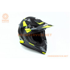 Шолом кросовий JUNIOR HF-116 XL (55-56см), чорно-зелений мат Q267-Y