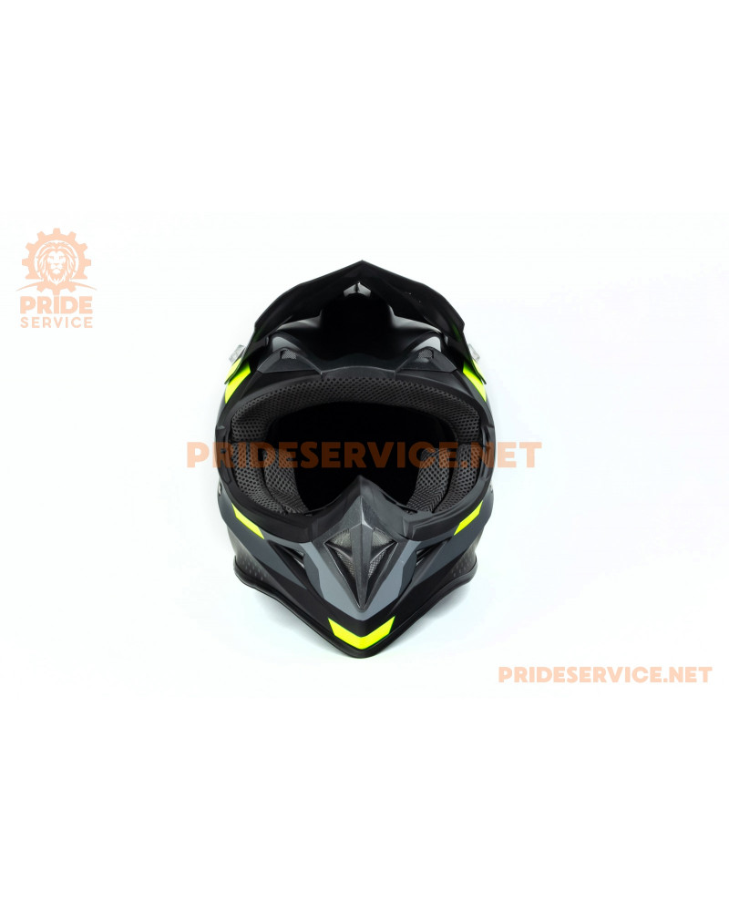 Шолом кросовий JUNIOR HF-116 XL (55-56см), чорно-зелений мат Q267-Y