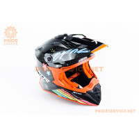 Шолом кросовий X CROSS X2 (стандарт DOT/ECE) L (59-60см), чорно-помаранчевий Шолом кросовий X CROSS X2 (стандарт DOT/ECE) L (59-60см), чорно-помаранчевий