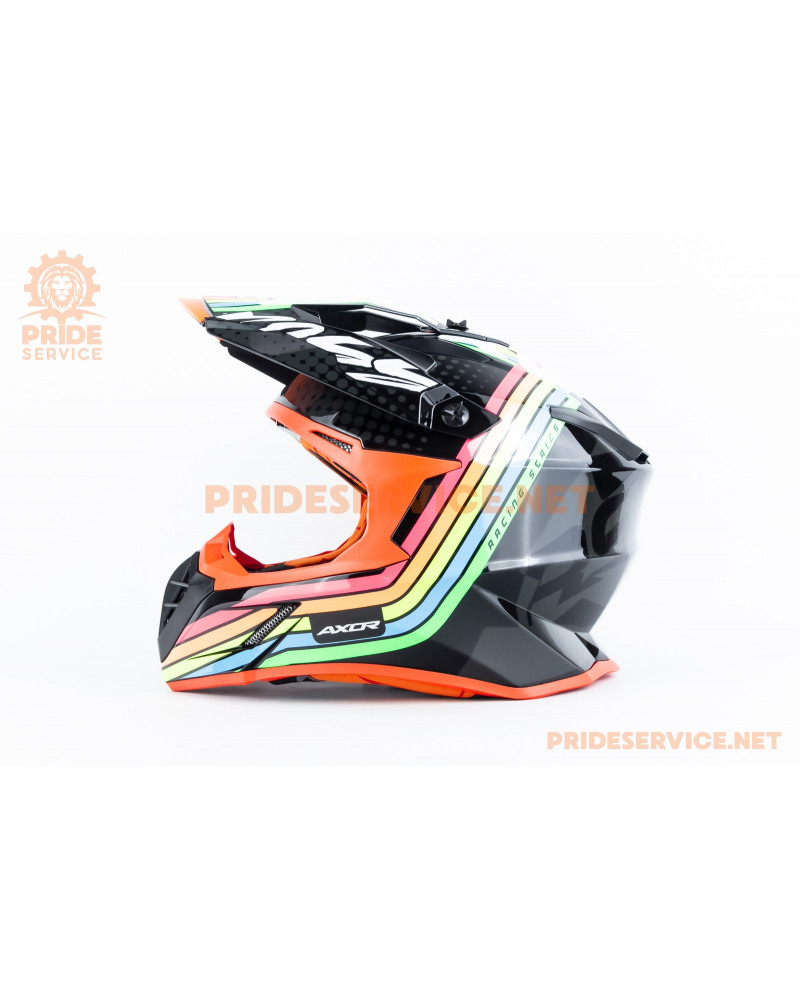 Шолом кросовий X CROSS X2 (стандарт DOT/ECE) L (59-60см), чорно-помаранчевий Шолом кросовий X CROSS X2 (стандарт DOT/ECE) L (59-60см), чорно-помаранчевий