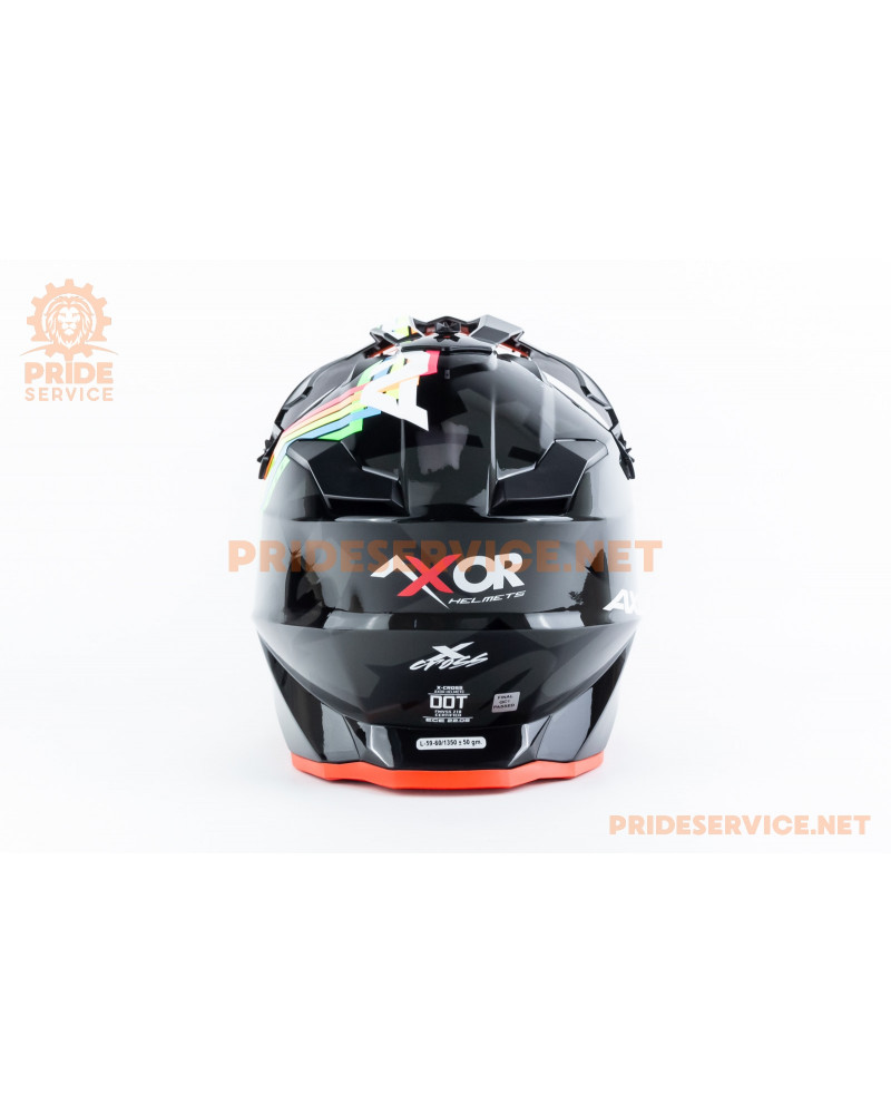 Шолом кросовий X CROSS X2 (стандарт DOT/ECE) L (59-60см), чорно-помаранчевий Шолом кросовий X CROSS X2 (стандарт DOT/ECE) L (59-60см), чорно-помаранчевий