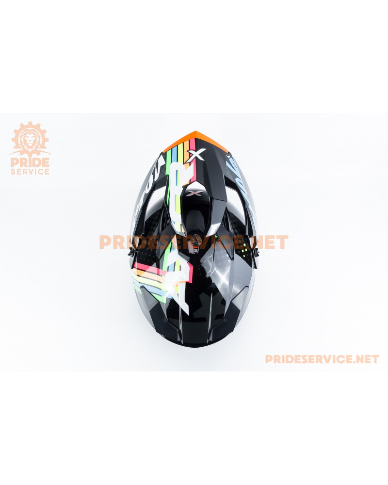 Шолом кросовий X CROSS X2 (стандарт DOT/ECE) L (59-60см), чорно-помаранчевий Шолом кросовий X CROSS X2 (стандарт DOT/ECE) L (59-60см), чорно-помаранчевий