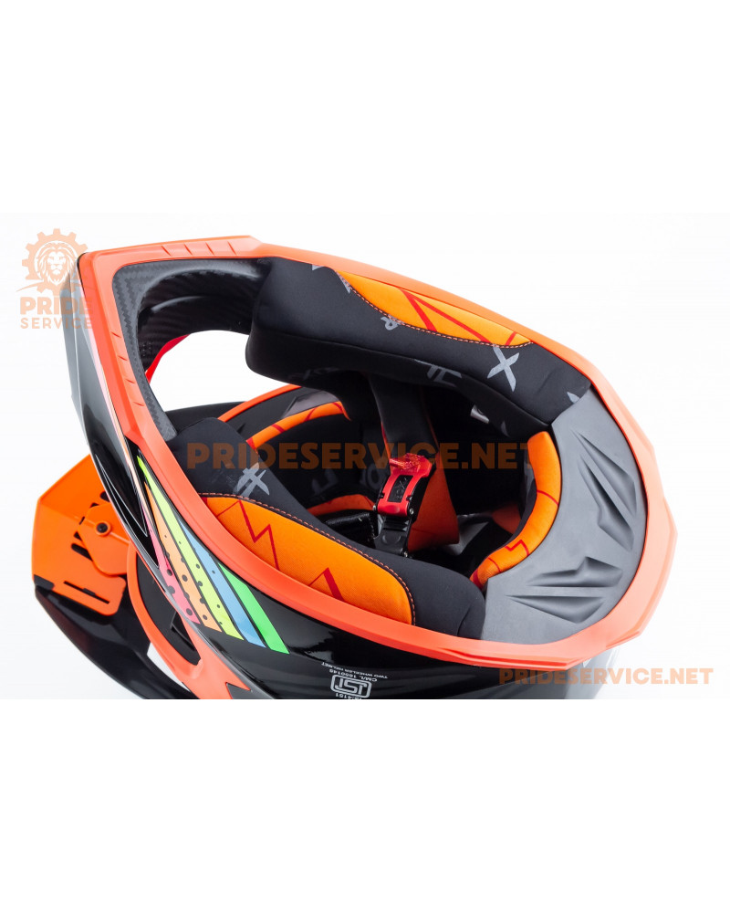 Шолом кросовий X CROSS X2 (стандарт DOT/ECE) L (59-60см), чорно-помаранчевий Шолом кросовий X CROSS X2 (стандарт DOT/ECE) L (59-60см), чорно-помаранчевий