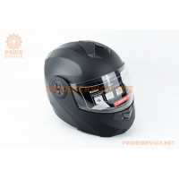 Шолом модуляр з відкидним підборіддям, висувні сонцезахисні окуляри F-159 L (59-60см), чорний мат