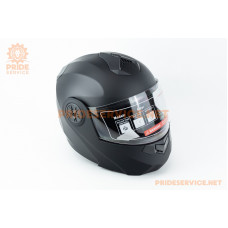 Шолом модуляр з відкидним підборіддям, висувні сонцезахисні окуляри F-159 L (59-60см), чорний мат