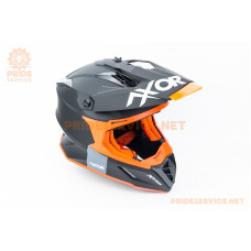 Шолом кросовий X CROSS (стандарт DOT/ECE) S (55-56см), чорно-помаранчевий мат